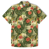 Vintage Aloha Hibiscus Flowers Hawaii Shirt, Floral Hawaiian Button Down Shirt - The Palmix